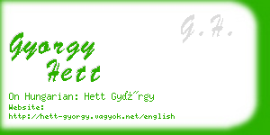 gyorgy hett business card